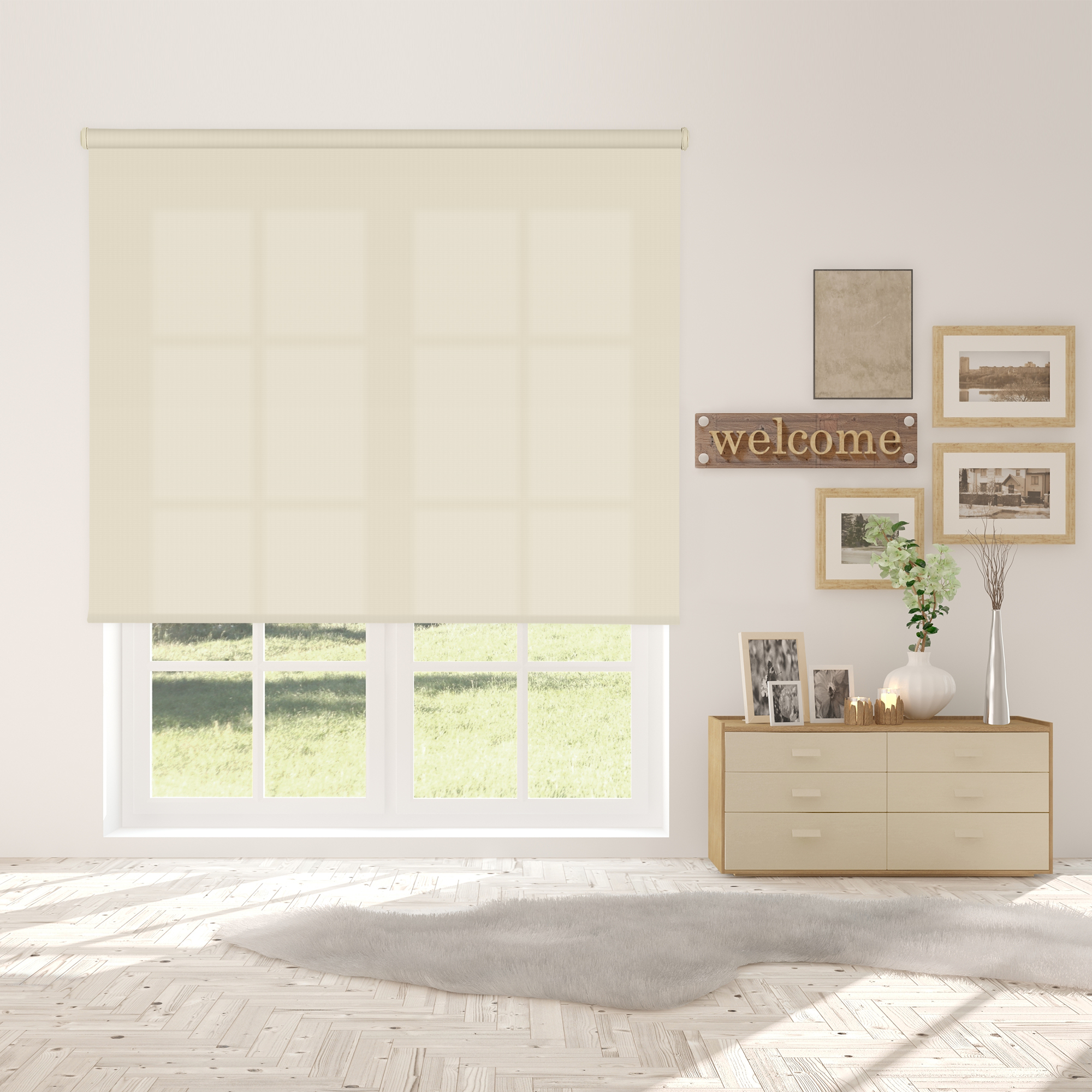 Image of VIEWTEX Tenda a rullo traslucida L2000 Ivory 135 X 250cm - Made in Europe - 5 anni di garanzia
