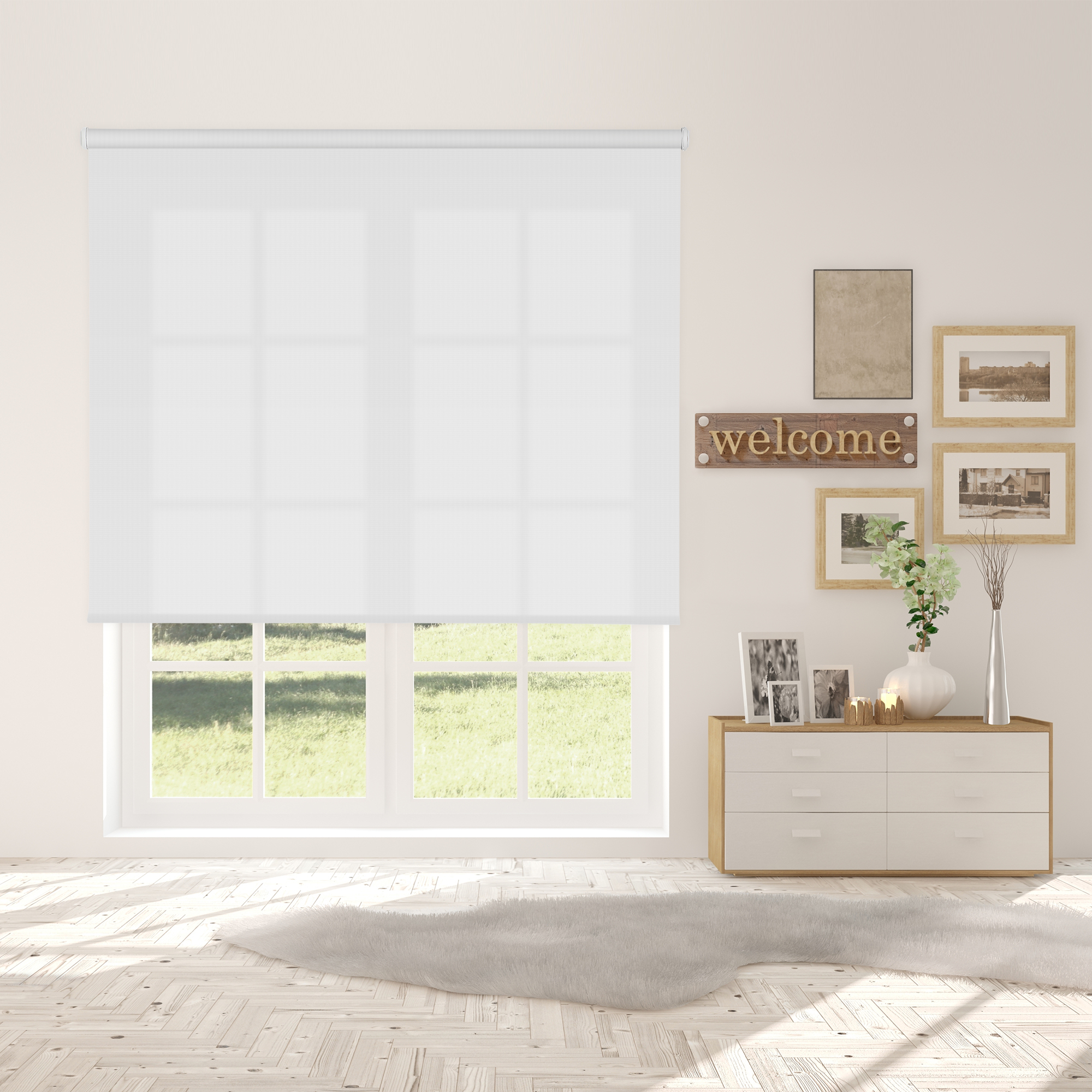 Image of VIEWTEX Tenda a rullo traslucida L2000 Bianco 135 X 250cm - Made in Europe - 5 anni di garanzia