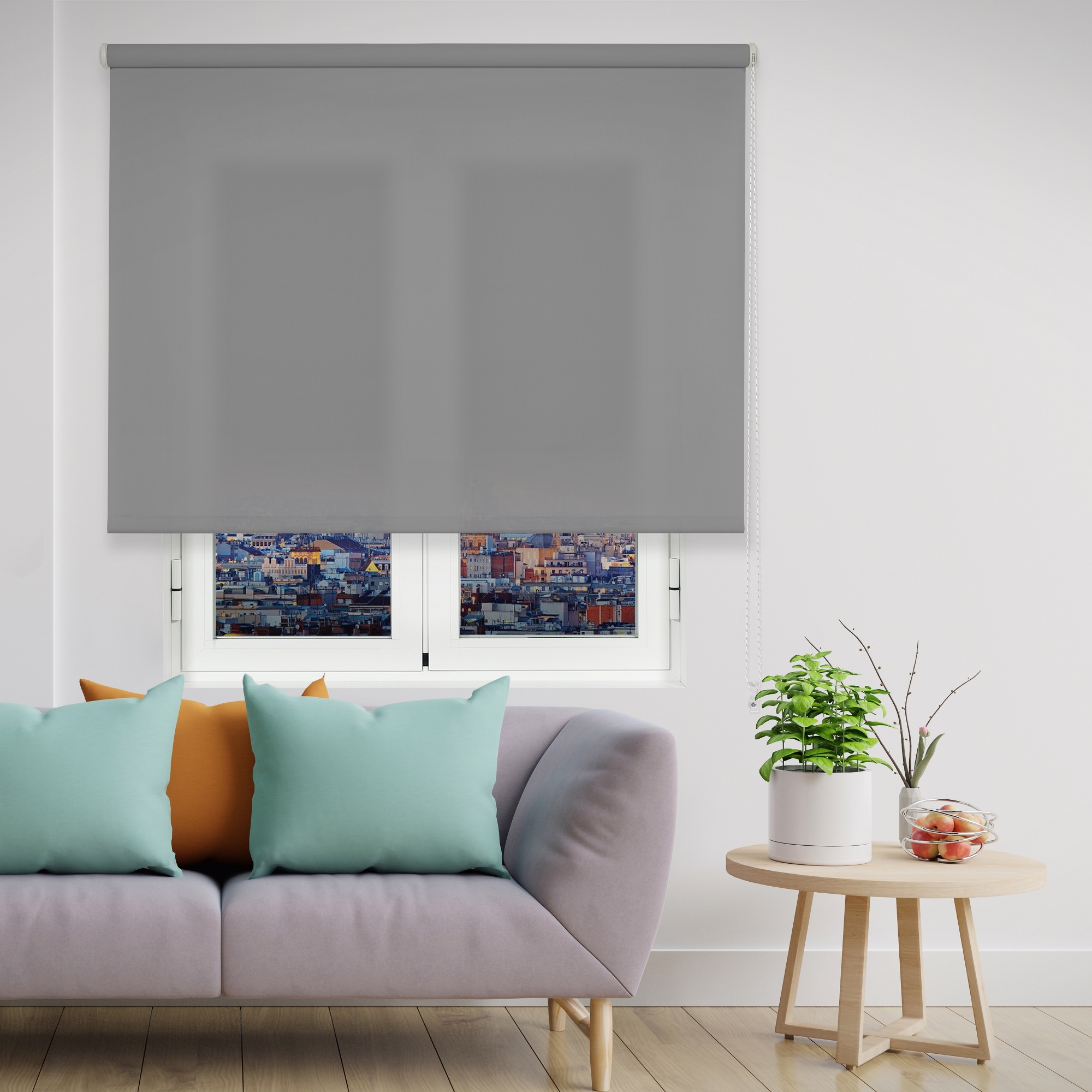 Image of VIEWTEX Tenda a rullo Traslucida Basic Grigio 105 X 250cm - Made in Europe - 5 anni di Garanzia